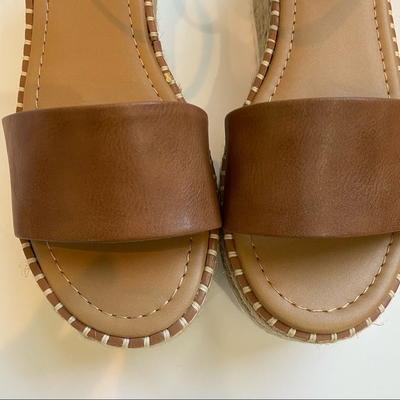 Tuckin soda tan wedge espadrilles platform sandals new in box faux leather shoes - Picture 4 of 6
